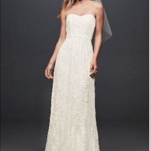 Galina Strapless Lace Wedding Dress